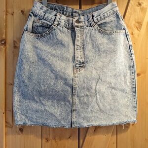 Light Acid Wash Denim Mini Skirt